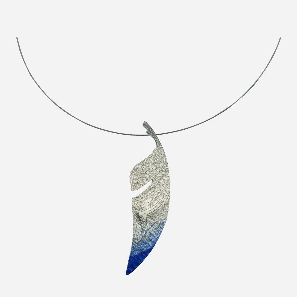Silver necklace "Feathers"